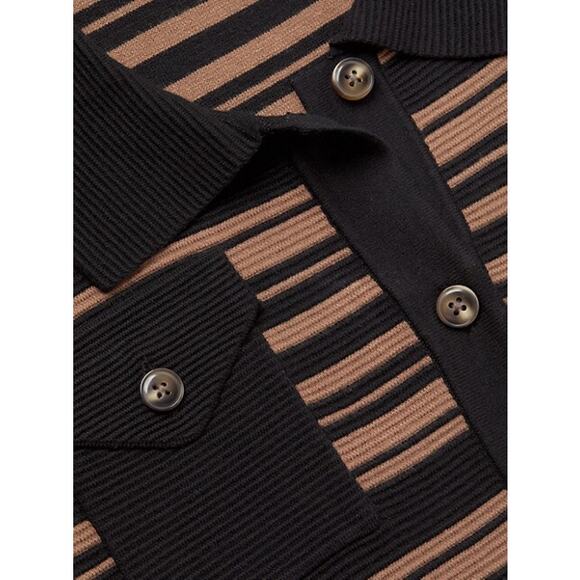 Toccin NY Addy Striped Collared Cardigan Size Large - Picture 4 of 8